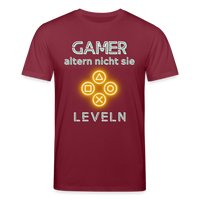 Gamer Shirt 1.0 gelb - Burgunderrot