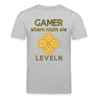 Gamer Shirt 1.0 geld/schwarz - Grau meliert