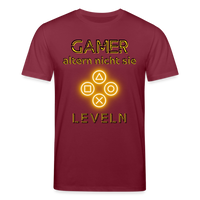Gamer Shirt 1.0 geld/schwarz - Burgunderrot