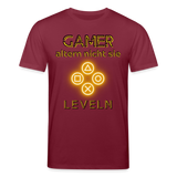 Gamer Shirt 1.0 geld/schwarz - Burgunderrot