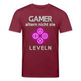 Gamer Shirt 1.0 pink - Burgunderrot
